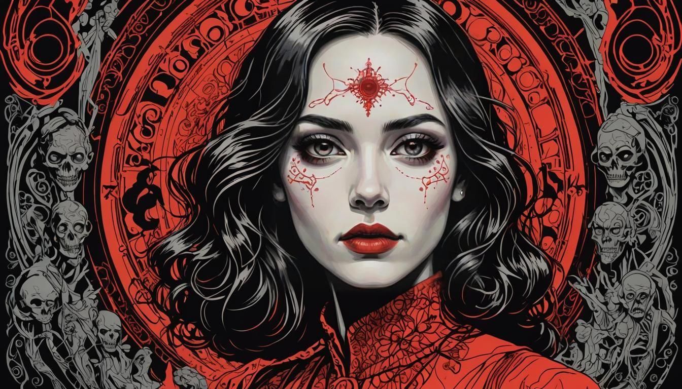 Vintage Horror Movie Poster in Tyler Stout Style