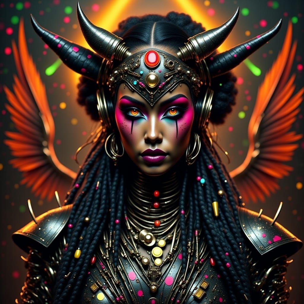 Cyberpunk Jamaican Voodoo Witch in Digital Art Style