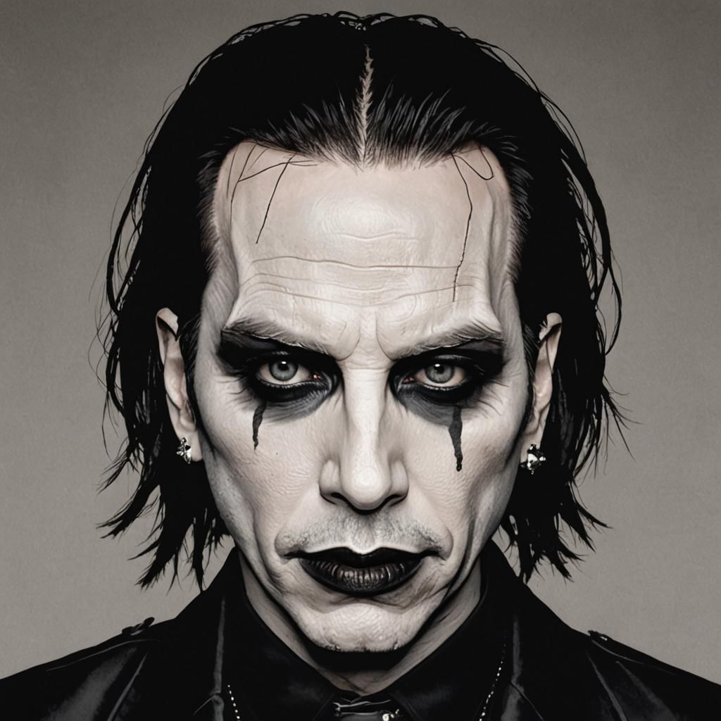 Marilyn Manson Inspired AI Portrait