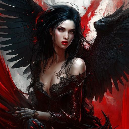 Fallen Angel in Dark Fantasy Art Style