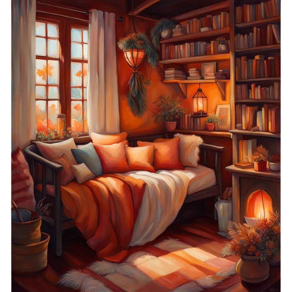 Cozy Feathered Nest in Romantic Impressionistic Style