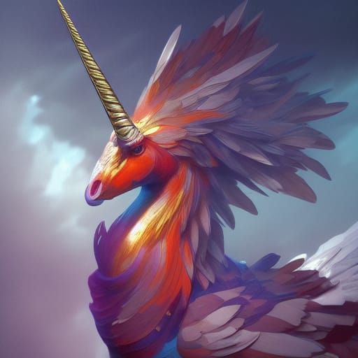 Fowl Unicorn: Hyperdetailed Digital Concept Art