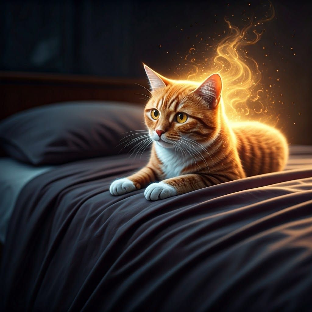 Serene Feline Spirit Transitions to Eternity