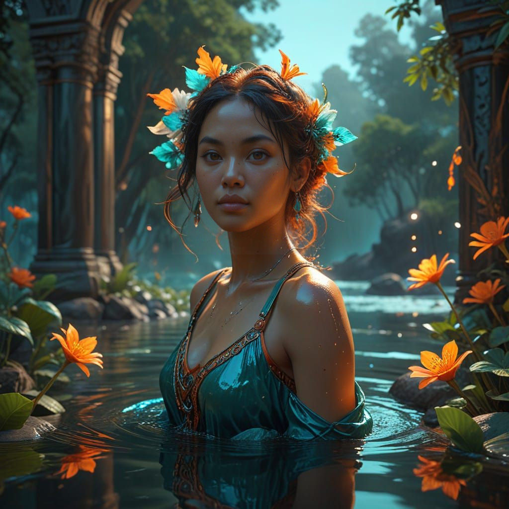 Ethereal Cambodian Goddess of the Lake