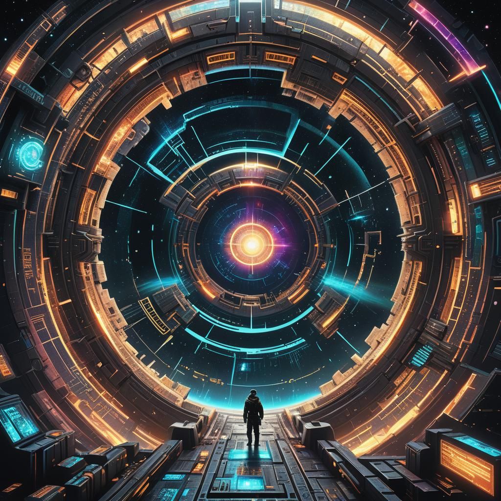 Cyberpunk Portal to Dream Vista in Astral Art