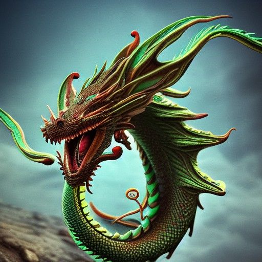 Detailed Dragon Naga Spin Fantasy in Pastel Colors