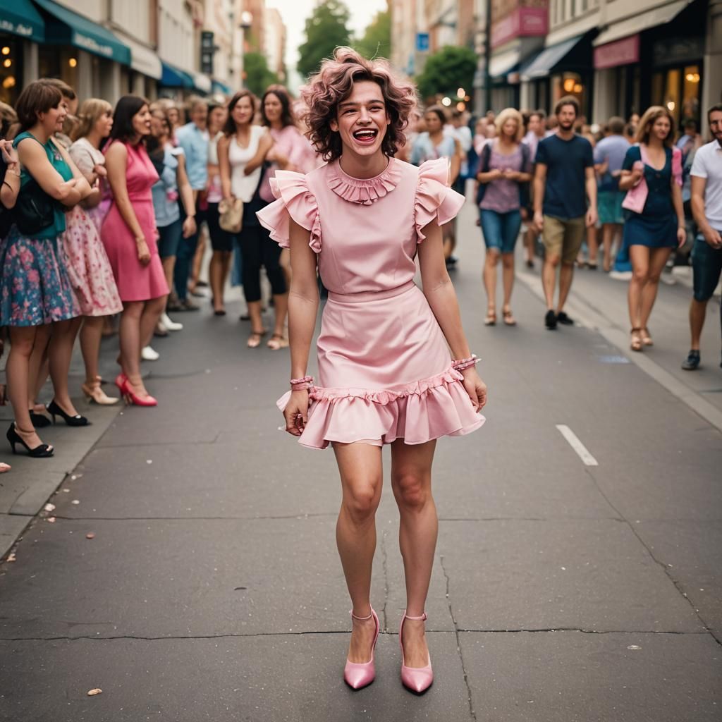 Crossdressed Boy's Humiliation: Conceptual Portrait