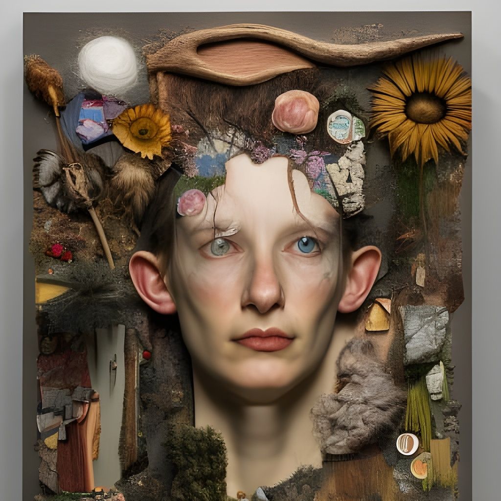 Young Gandalf Casting Memory Spell, Hyperrealistic Collage