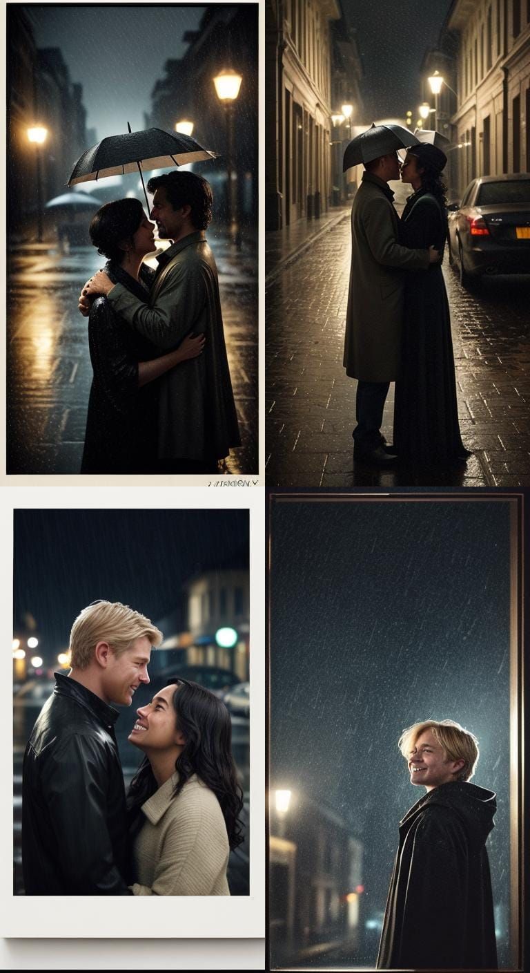 Children Laughing in the Rain: Cinematic Film Still