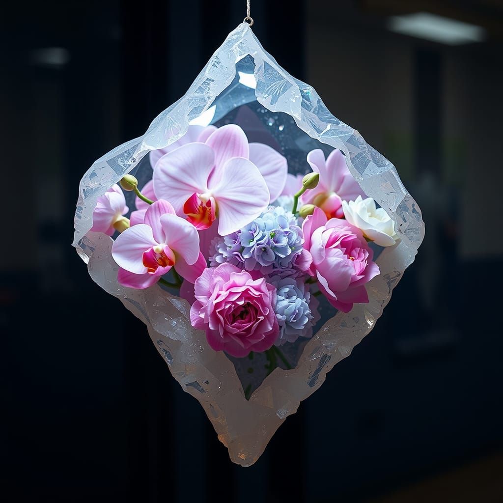 Flowers Encased in Crystal: Ethereal Dreamscape