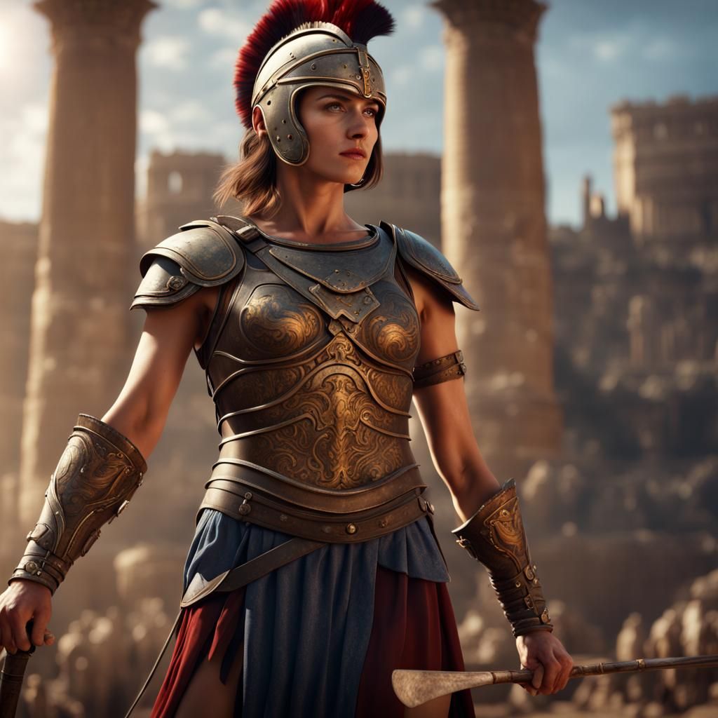 Female Gladiator in Ancient Rome, Digital Art