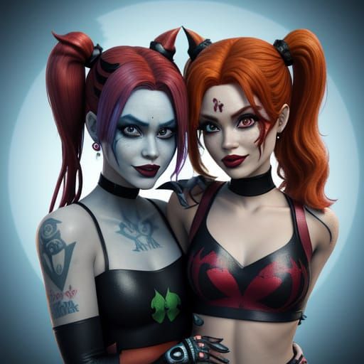 Harley Quinn and Poison Ivy: Chibi Best Friends in 3D