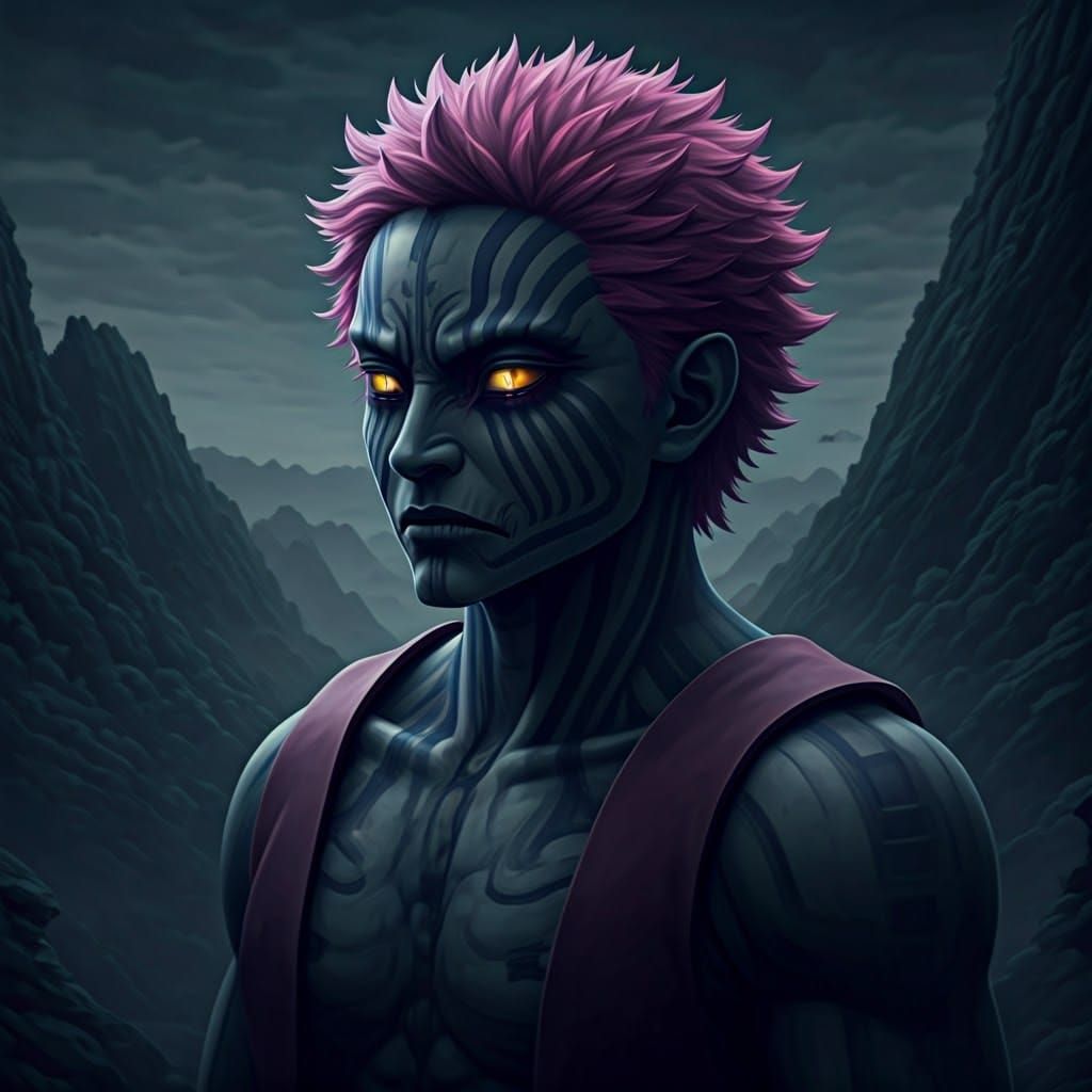 Menacing Akaza Dominates Mysterious Mountain Landscape