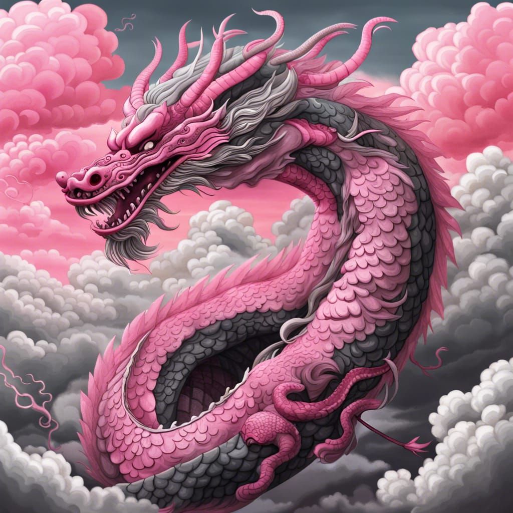 Cloud Dragon Fantasy Art in Japanese Style