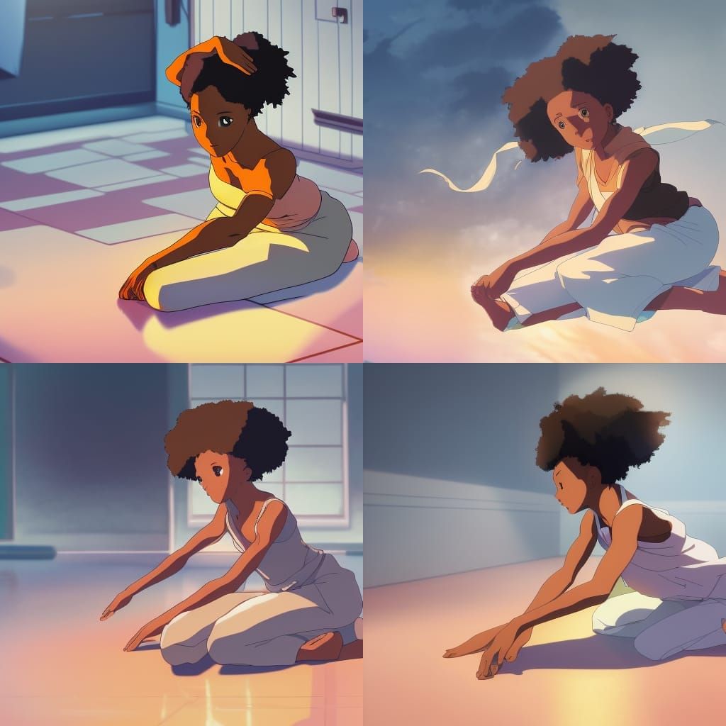 Black Girl Middle Split: Anime Key Visual