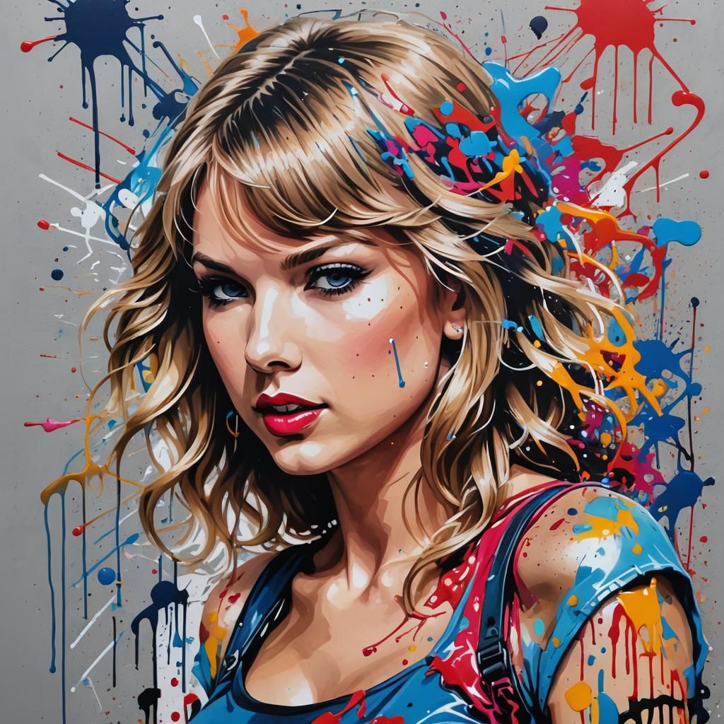 Taylor Swift Graffiti Art Performance in Belgium