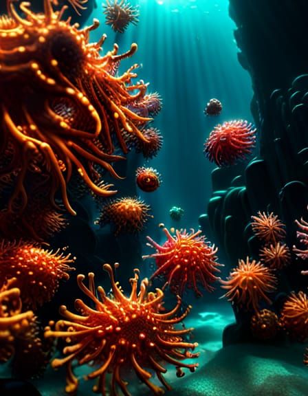 Glass Bubbles Undersea: Dark Fantasy Concept Art