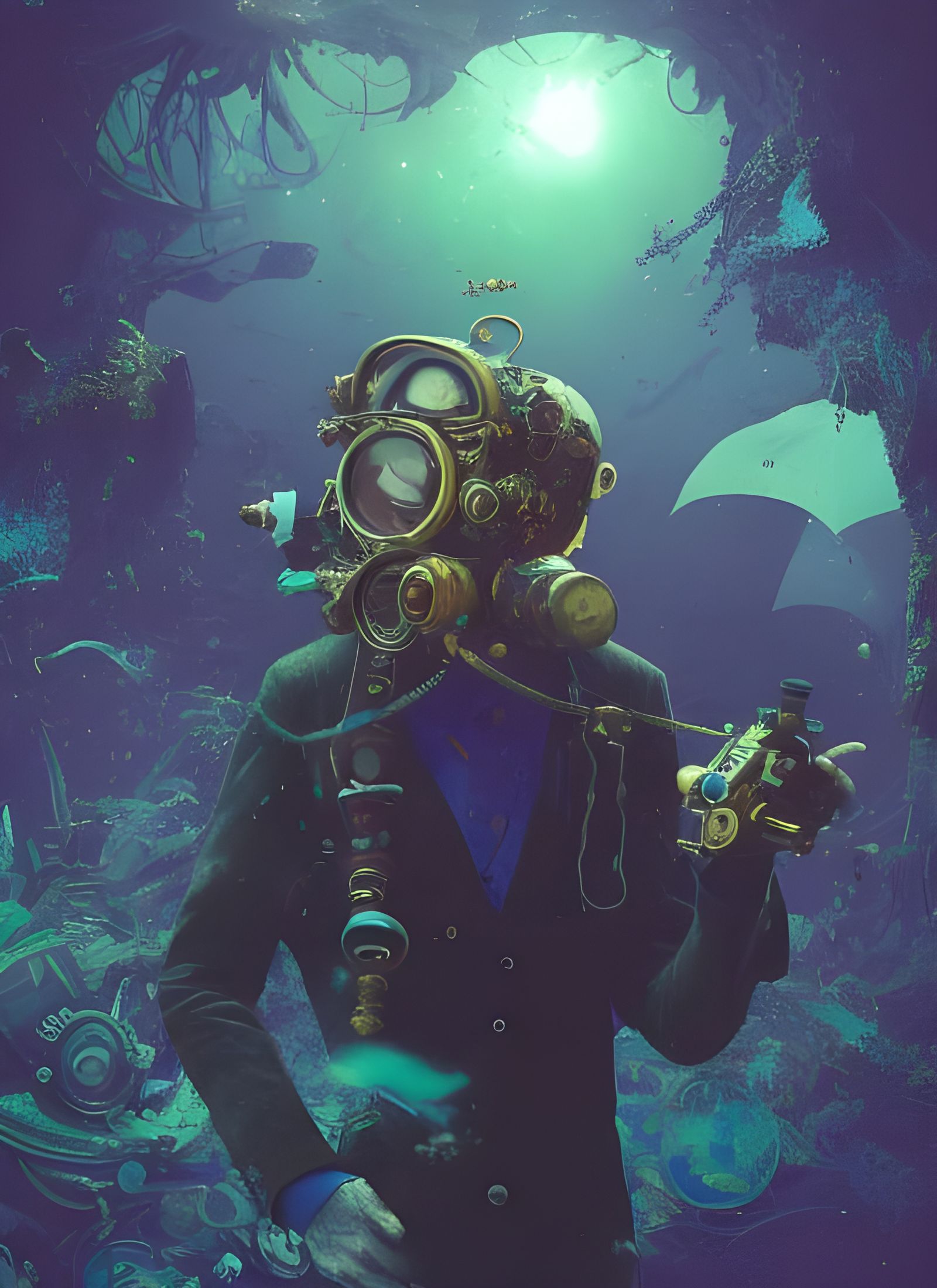 Steampunk Rococo Diving Suit Lost in Astral Sea