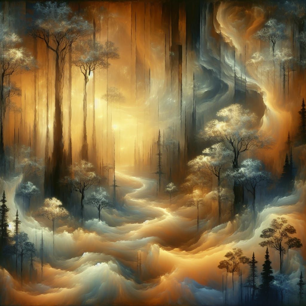 Foggy Negative Space Forest