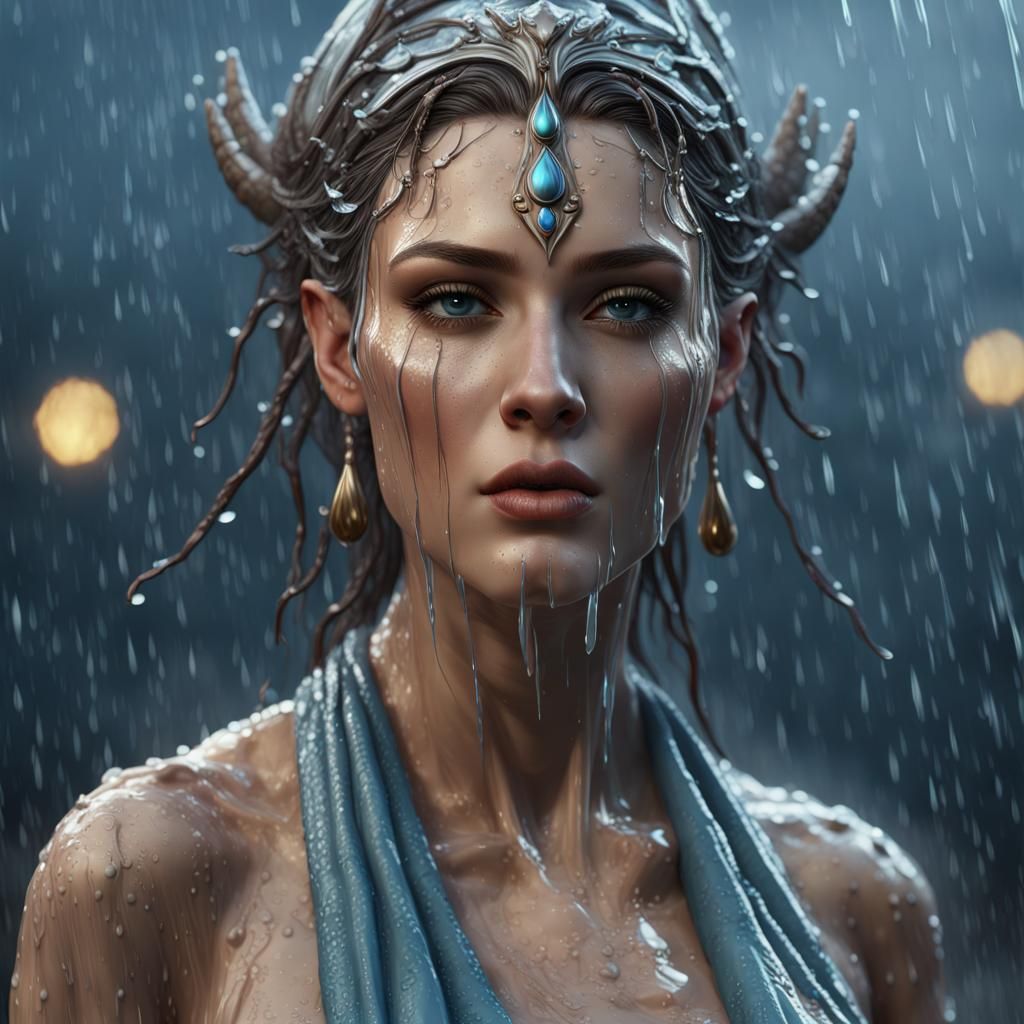 Rain Goddess: Photorealistic 3D Render