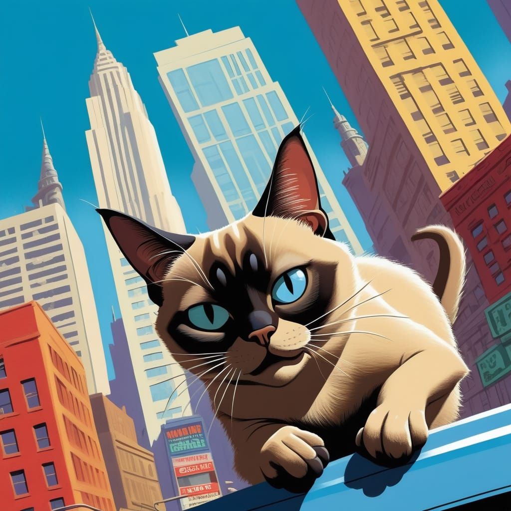 A colossal Siamese cat