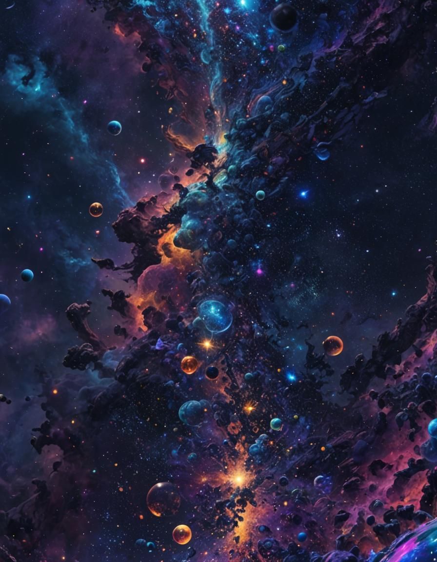 Galactic Bubble: Holographic Astral Cosmic Illustration