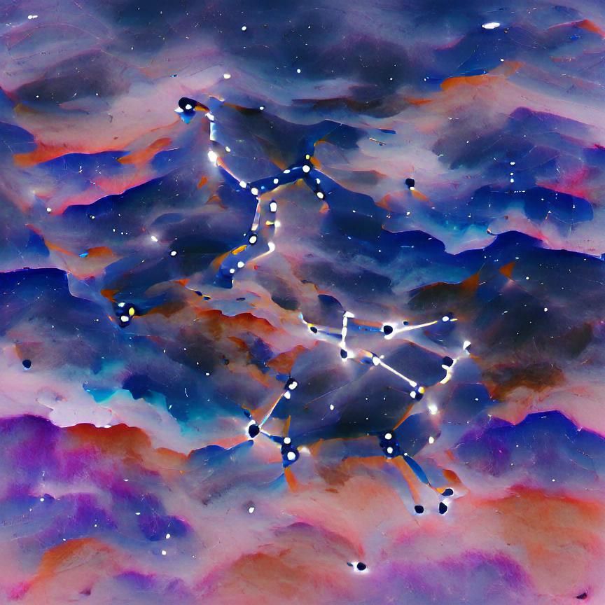 Glowing Constellation Against Dark Background
