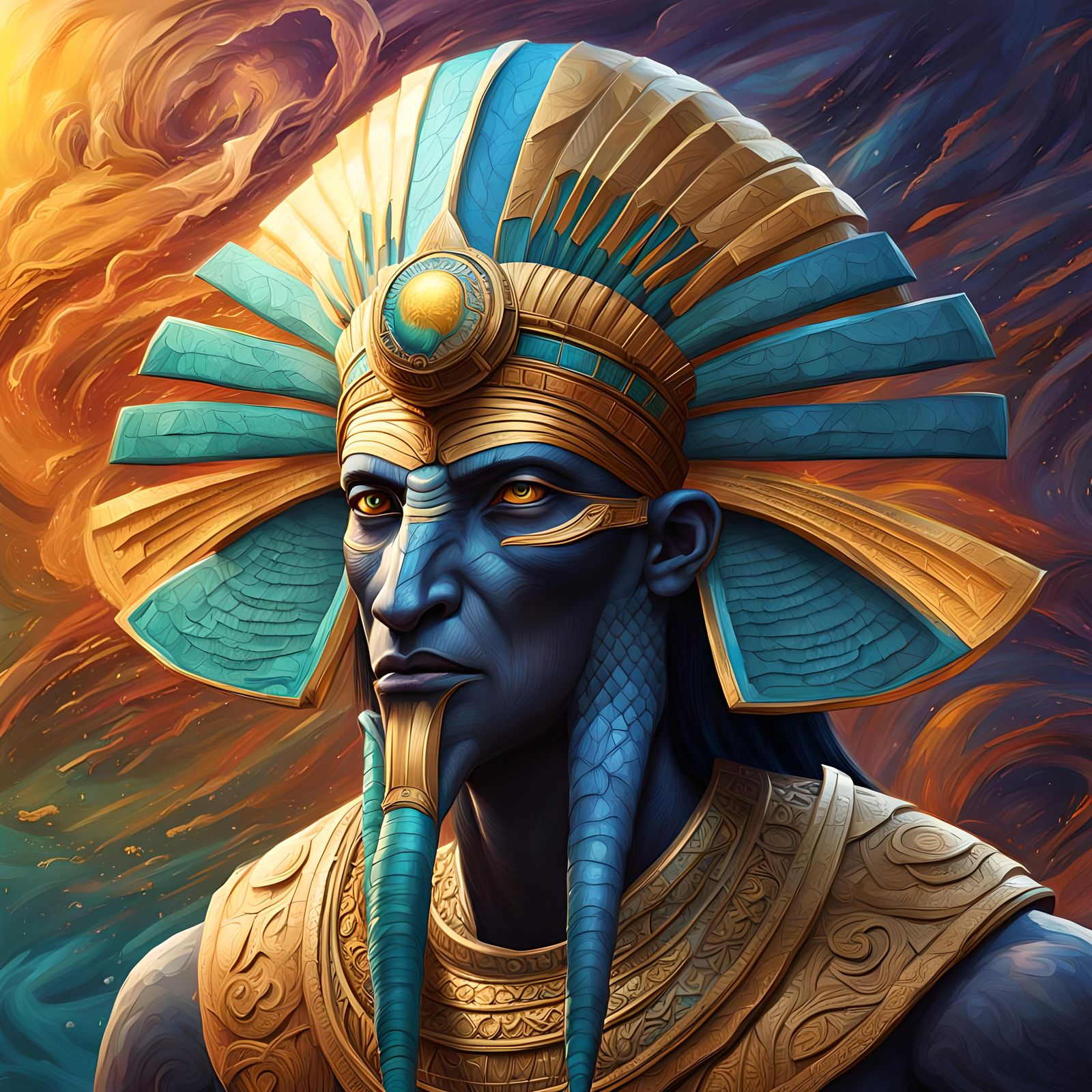 Hyperrealistic Portrait of Thoth the Atlantean