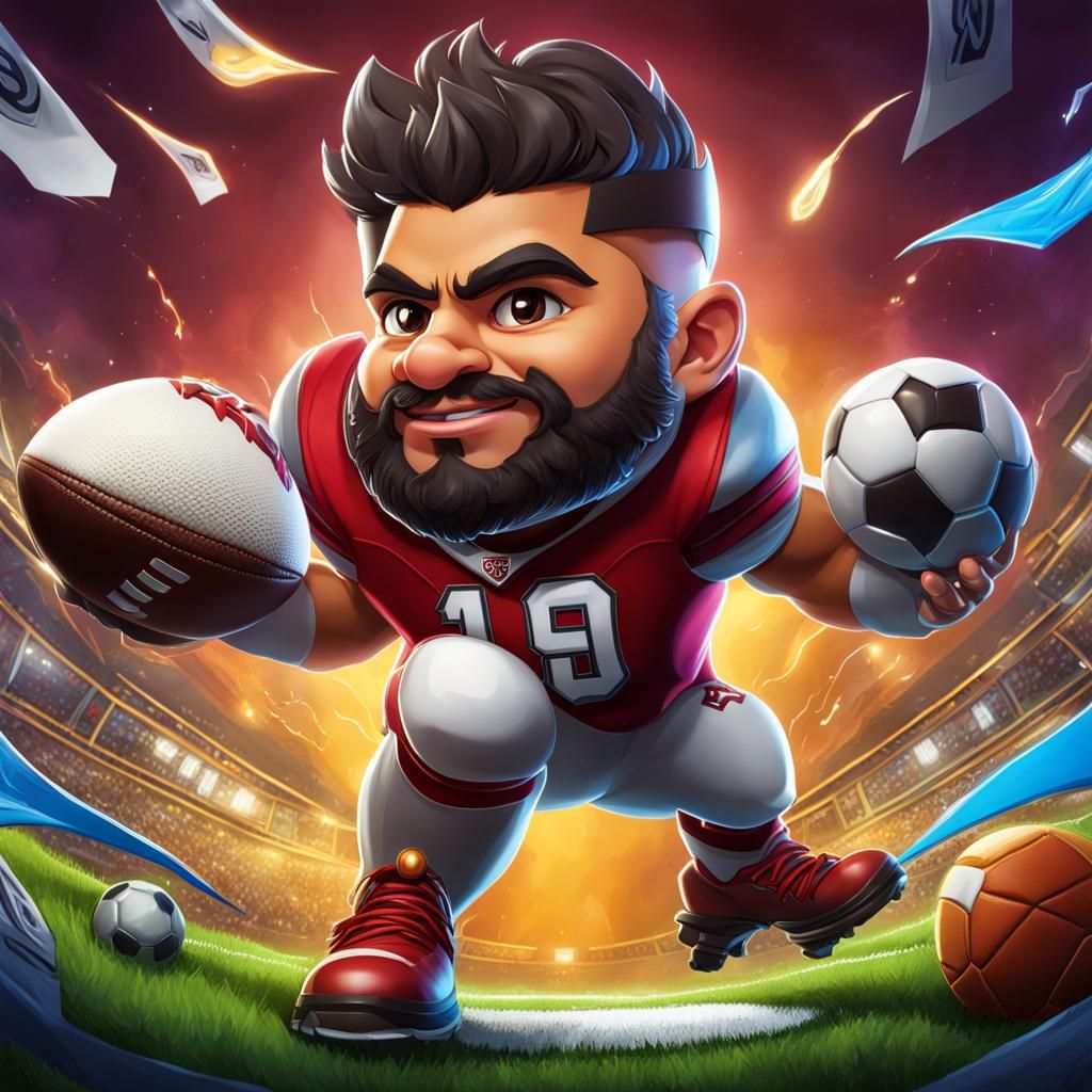 Manga Chibi Caricature of Football Player