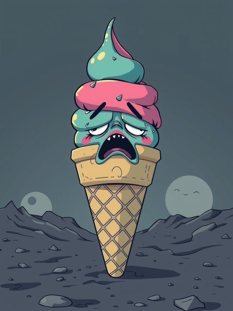 Existential Ice Cream Cone Screams into the Void