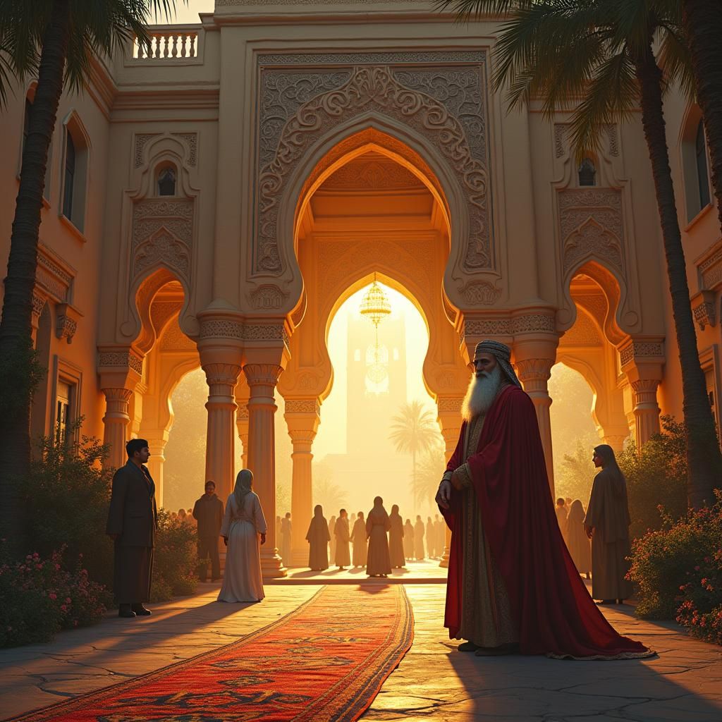 Abdullah Welcoming Guests to Ottoman Mansion