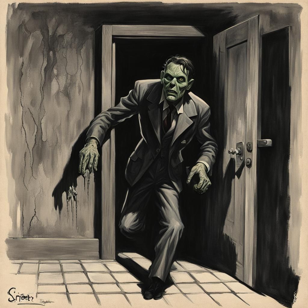 Sinister Creeper Figure in Vintage Style