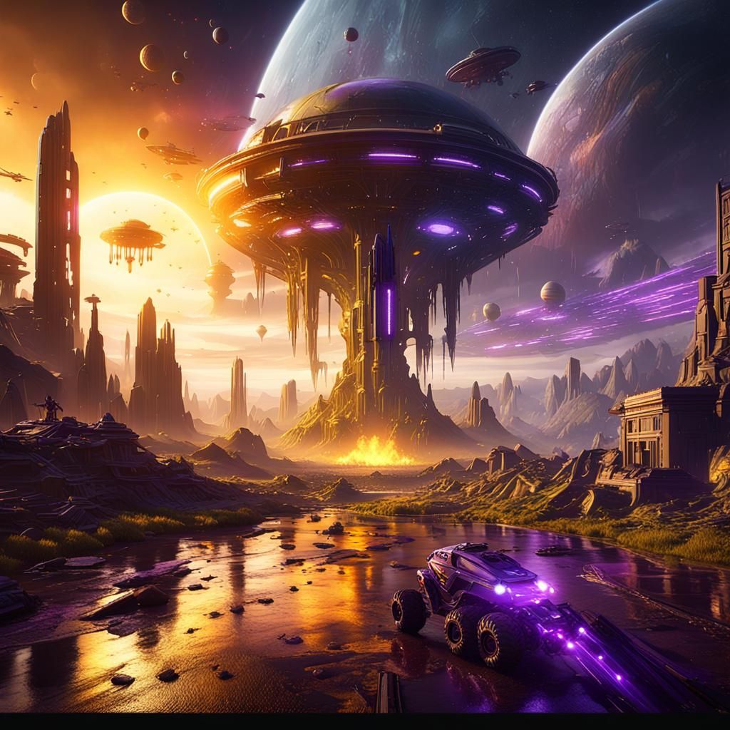 Alien Invasion in 3D Game Cinematic Style