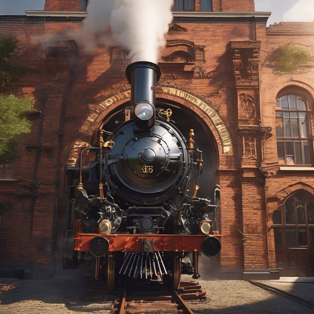 Majestic Steam-Powered Locomotive Unleashes Industrial Revol...