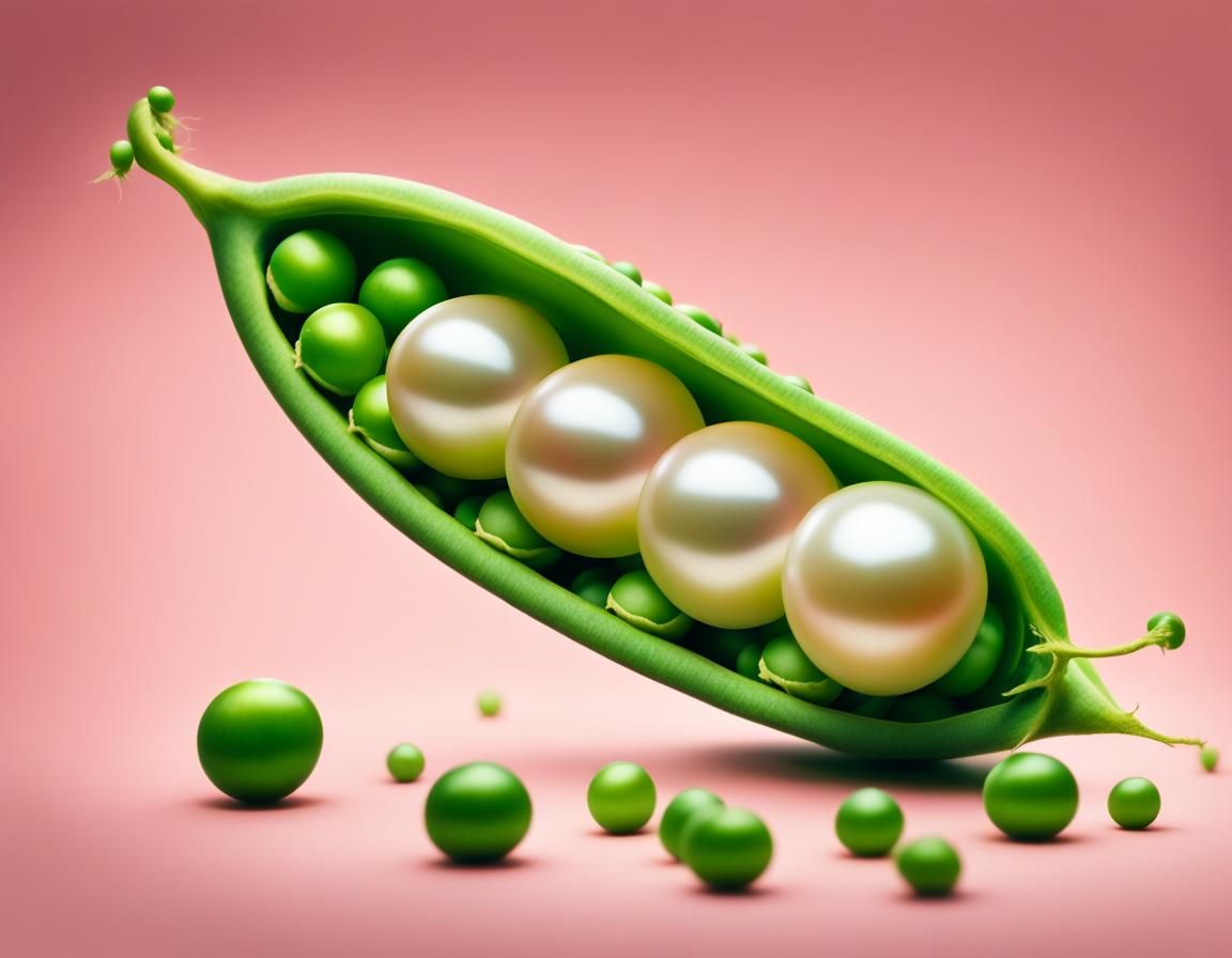 Pearl Hidden Among Peas: Hyperrealistic Food Photography