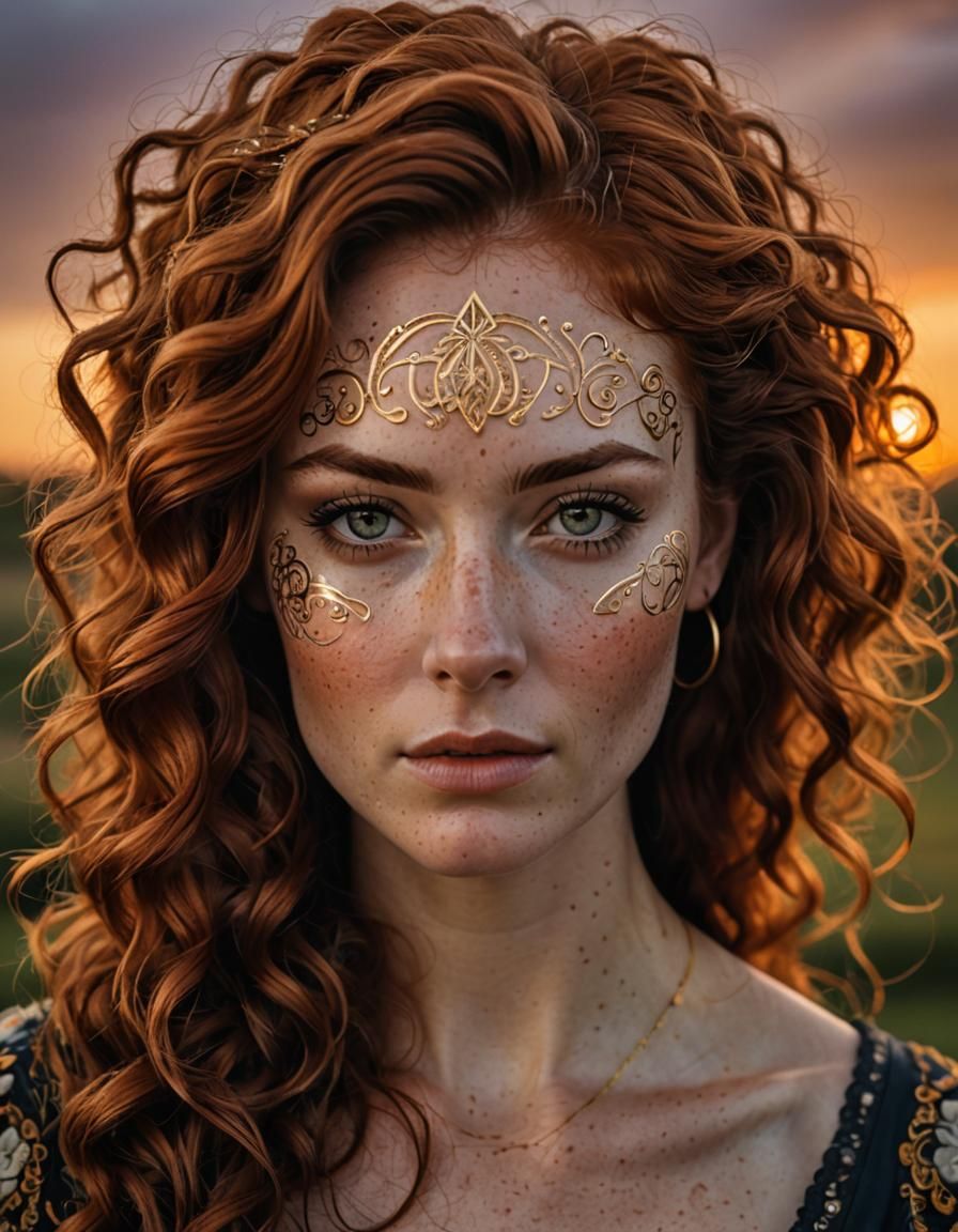 Irish Woman Portrait in Hyperrealistic Style