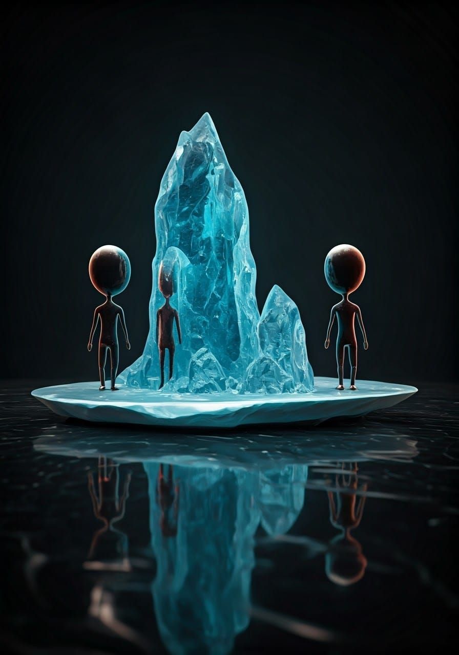 Whimsical Humanoid Entities in Glitchcore Luxury