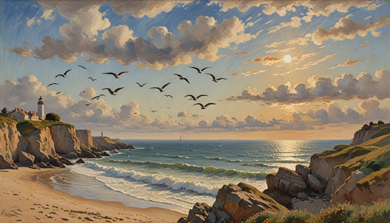 A French Musician Contemplates on the Seashore