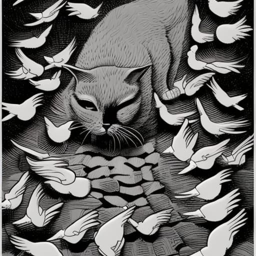 Cat Among Pigeons: Ink Drawing in ZBrush