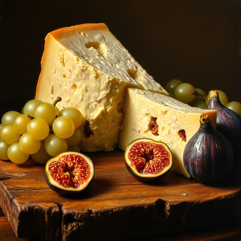 Cheese Still Life in the Style of Old Masters