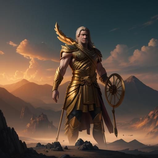 Achilles' Ascension to Olympus: A Matte Painting