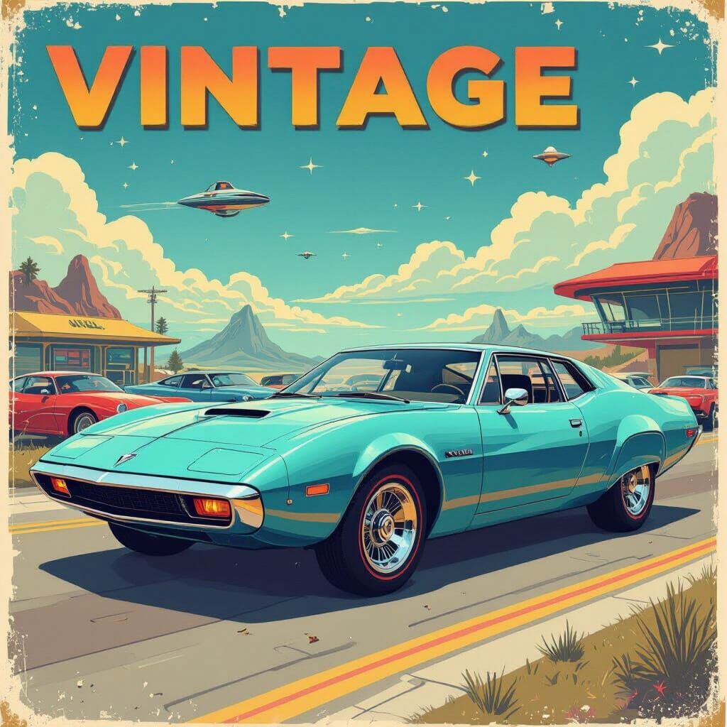 Vintage Car Show Boards with Retro-Futuristic Designs