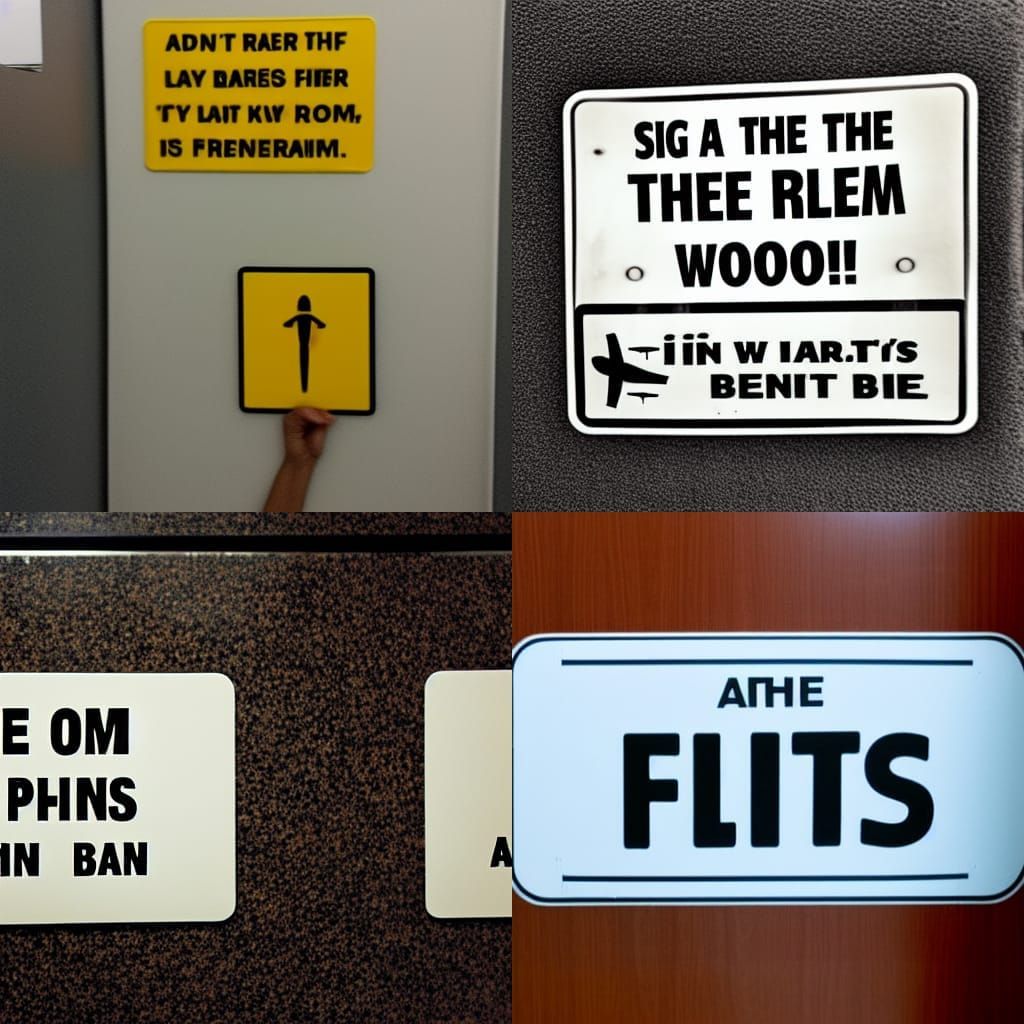 Funny Sign: No Airplanes in Bathroom