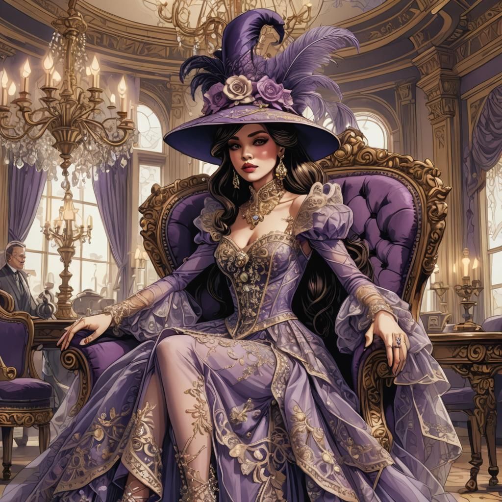 Clea Strange in Victorian Gown, Comic Book Style
