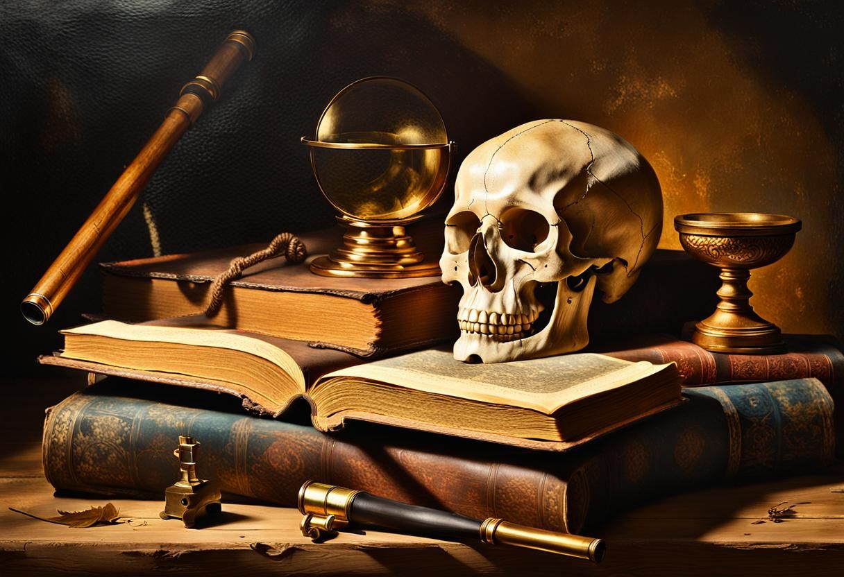 Dutch Golden Age Still Life with Skull