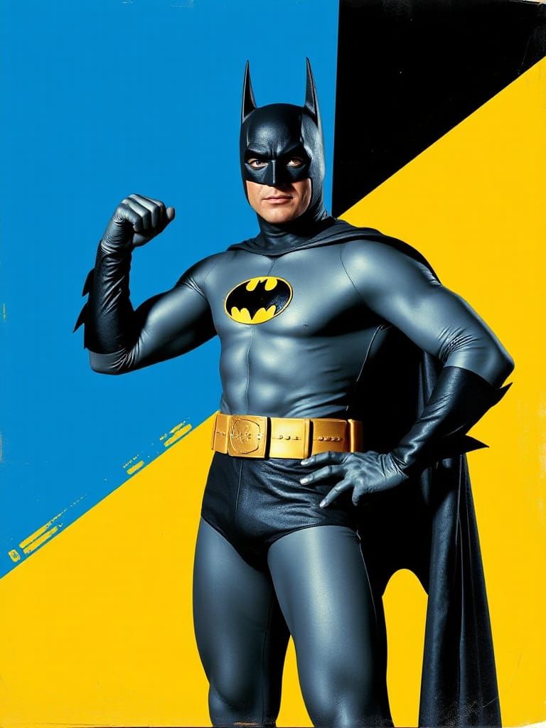 Pop Art Portrait of Adam West as Batman