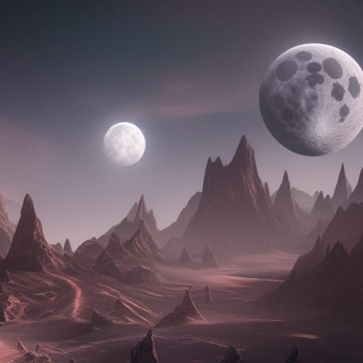 Detailed Moon Surface in Deep Color