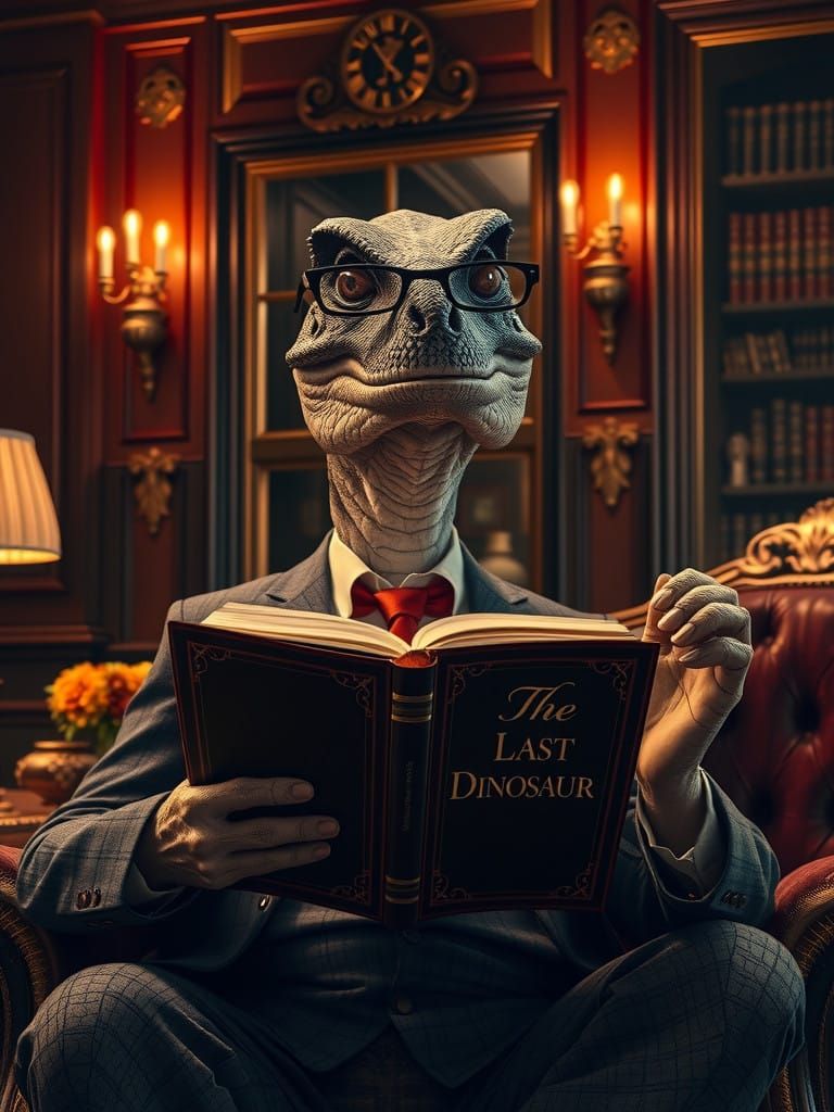Refined Dinosaur Stunned by The Last Book