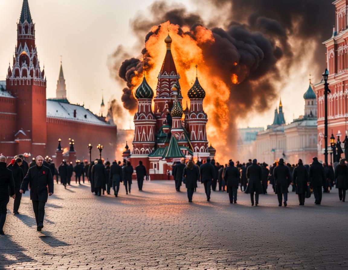 Explosions Engulf Red Square in Dramatic Photo