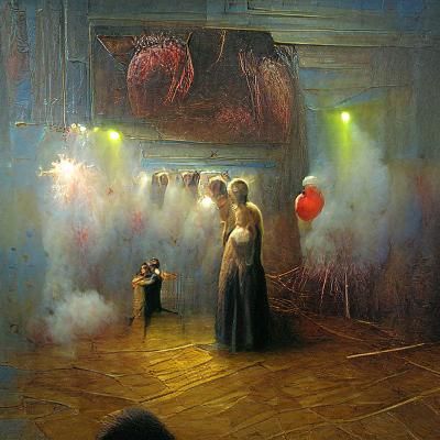 Dark Dystopian Landscape in Beksiński Style